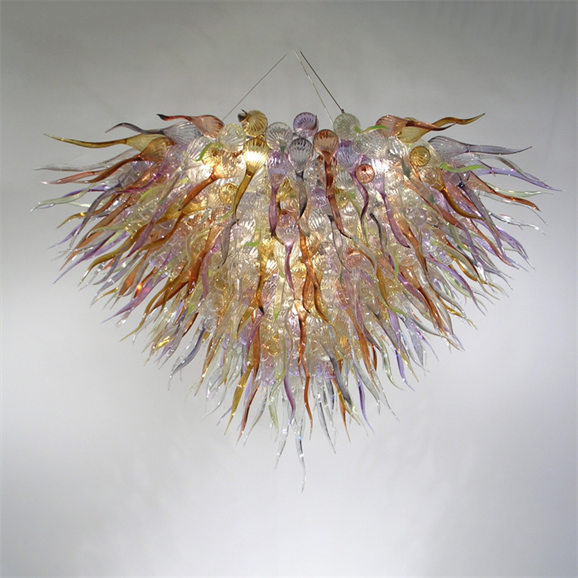 Tiffany Multicolor Lamp Hand Blown Glass Chandelier 100*80cm Home Decoration Modern Lamps Italy Murano Chandeliers Living Room Indoor Lighting