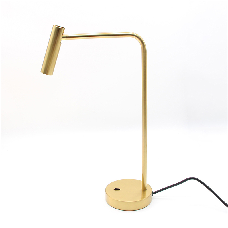 Topoch Stand Desk Lamp with LED, Rotating Aluminum Head, Rocker Switch, and EU/US Plug for Reading, 3W Warm White 3000K Light