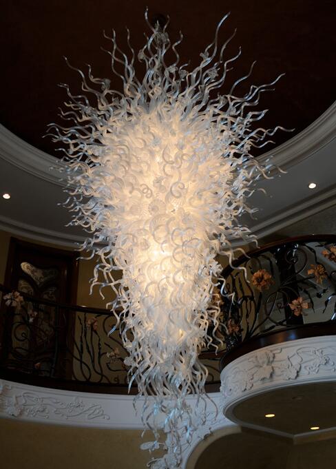 Top-selling white handmade blown glass LED chandeliers in Murao style