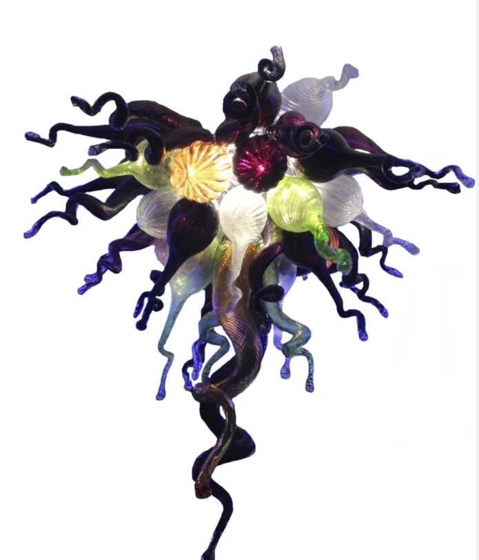 Turkish Mosaic LED Chandelier with Romantic Flower Design in Blown Murano Glass for Bedroom Decor