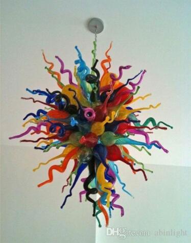 Turkish Style Multi Color Blown Chandeliers Lamps Hotel Decor Art Glass Modern Chandelier