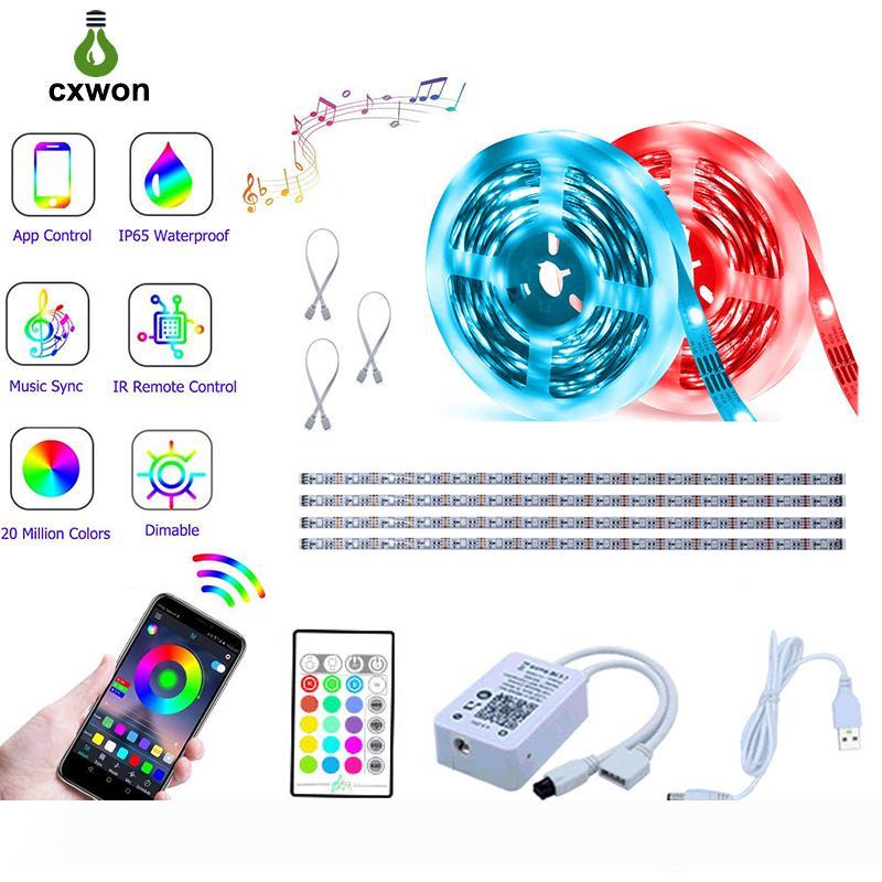 TV USB LED Strip Light DC5V RGB Flexible 5050 SMD Strip Ribbon Adhesive Tape TV Background Lighting