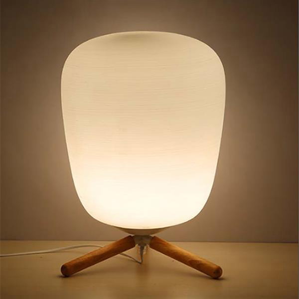 Ultra Modern Mini Fashion Frosted Glass Lampshade with Wooden Bracket Study Table Lamp and US Plug Light Source Discount
