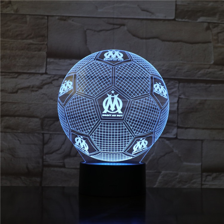 USB 3D LED Desk Lamp with Color Changing Night Light, App Control for Soccer Fans and Kids Bedside