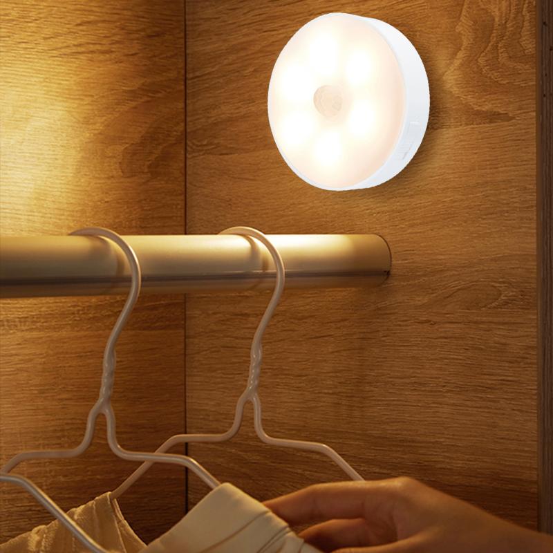 USB rechargeable LED under-cabinet lighting with motion sensor for kitchen, closet, bedroom, stairs, and wall decor