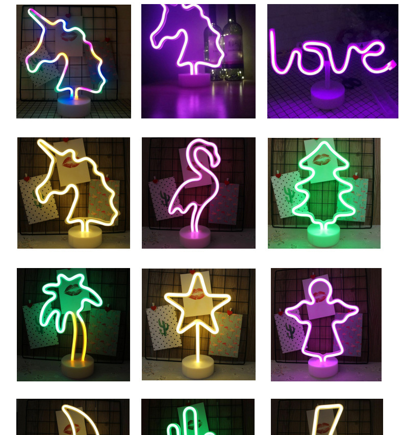 USB-powered Rainbow LED Neon Light for Holiday, Xmas, Party, Wedding, Kids Room, and Home Decor - Flamingo, Moon, Unicorn Designs