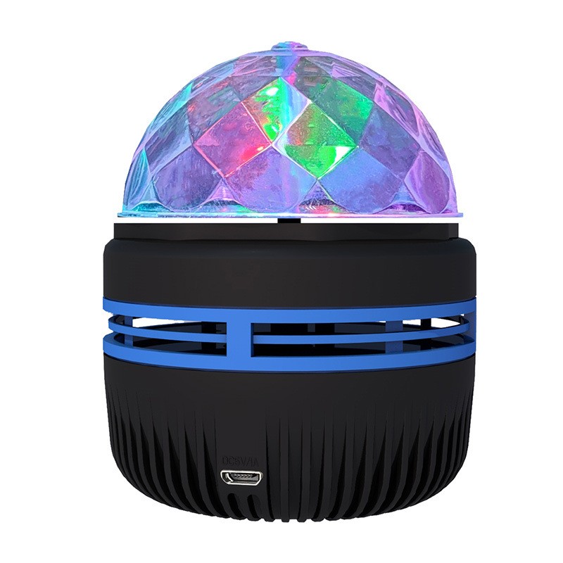 USB-powered rotating starry sky projector with colorful LED lights for disco and home decoration
