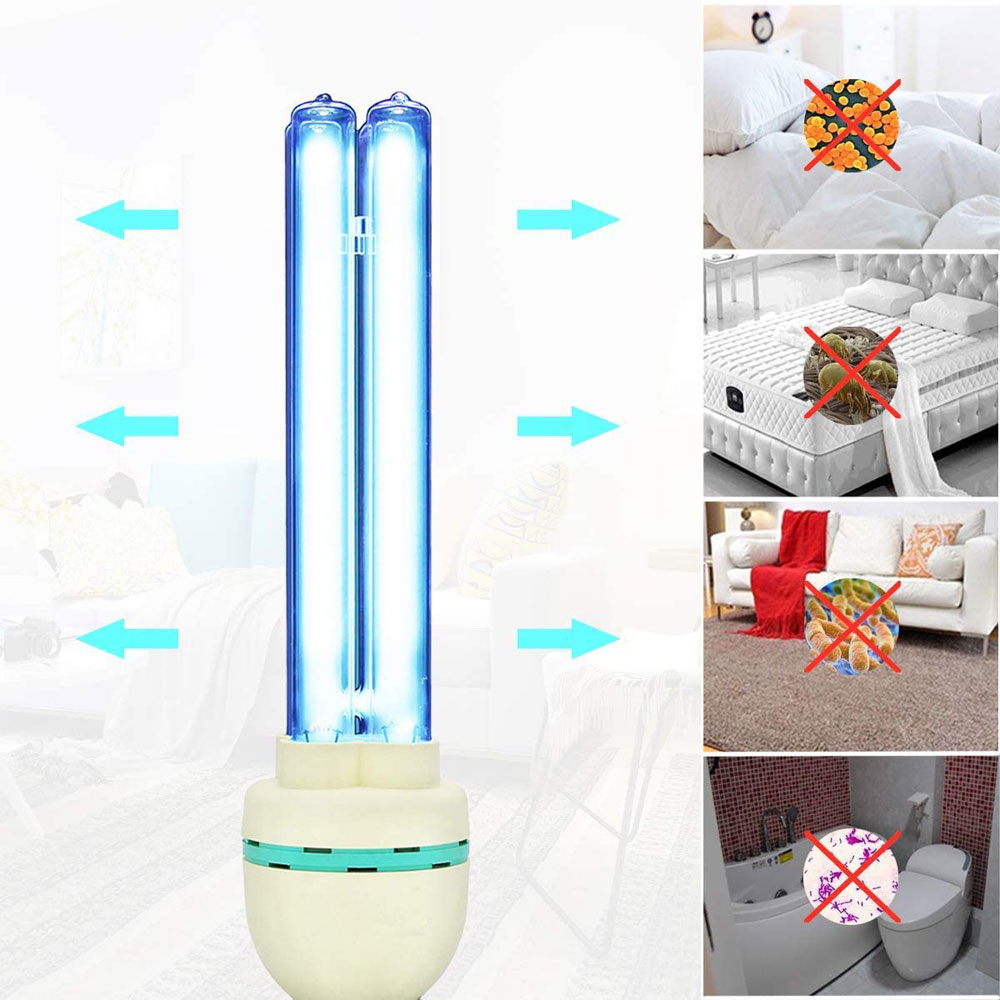UV germicidal light bulbs with 254nm wavelength, available in 15W/25W/36W self-ballast E27 screw socket lamps for 110V/220V, ozone-free lighting