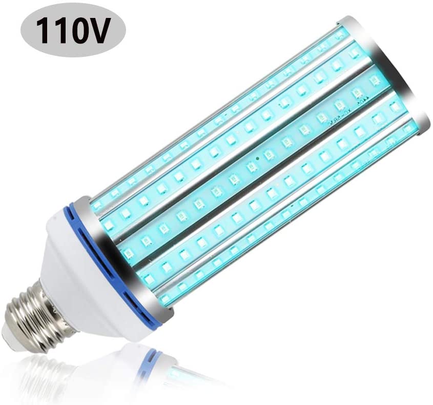 UV sanitizing lamp with germicidal UVC light for E26/E27 sockets, 60W power, 110V-220V voltage, ozone-free