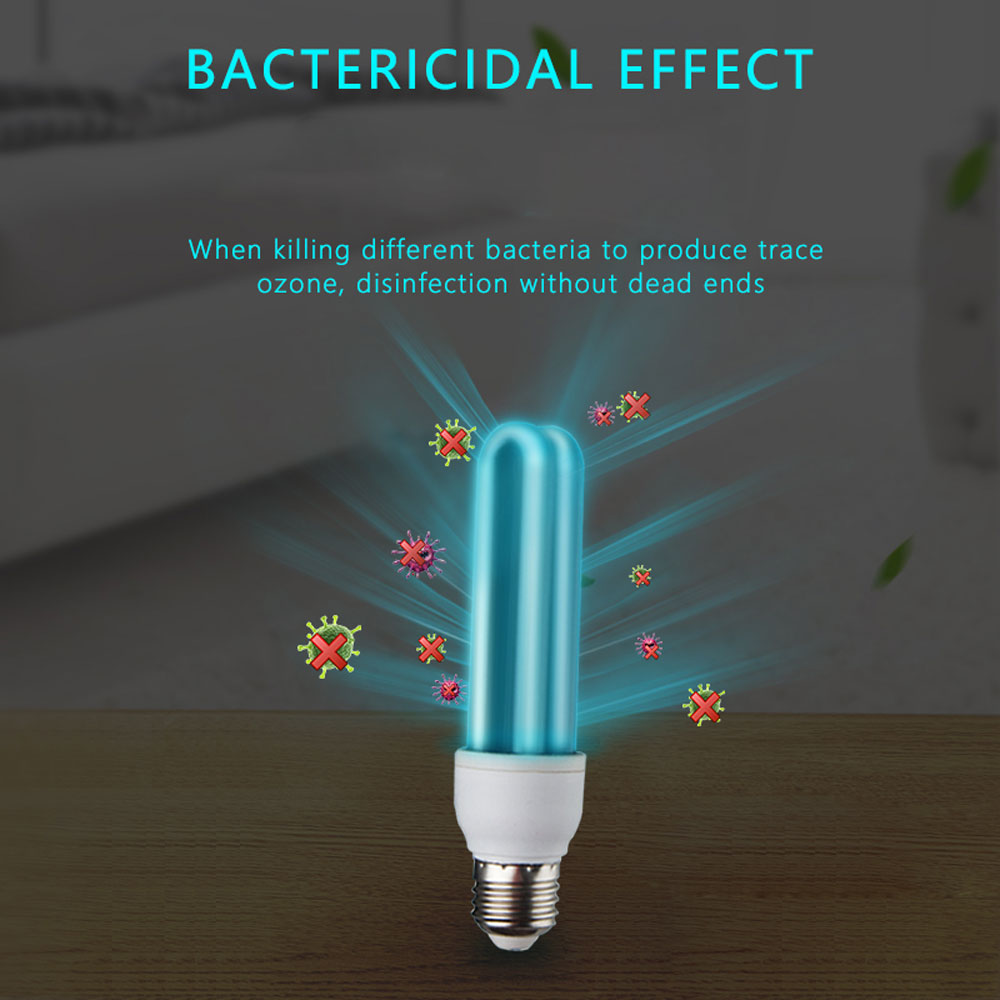 UVC 185nm/254nm germicidal bulb, 20W-25W E27 screw base lamp for 110V/220V, effective against mites with ultraviolet light