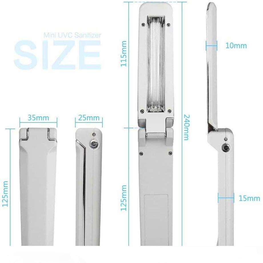 UV-C sterilizing light for personal care and travel, featuring a cold cathode UV lamp for disinfection