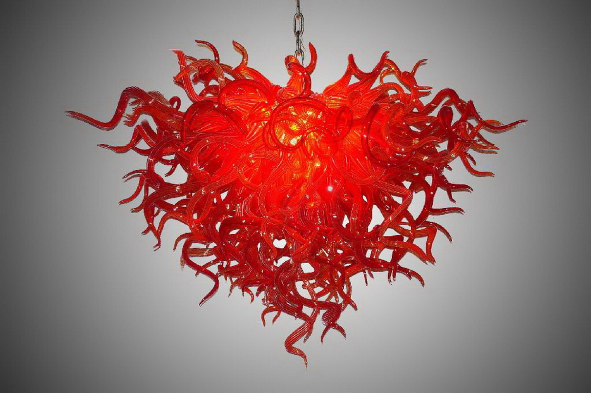 Victorian-style flush mount pendant lamps featuring handcrafted red glass for elegant living room decor