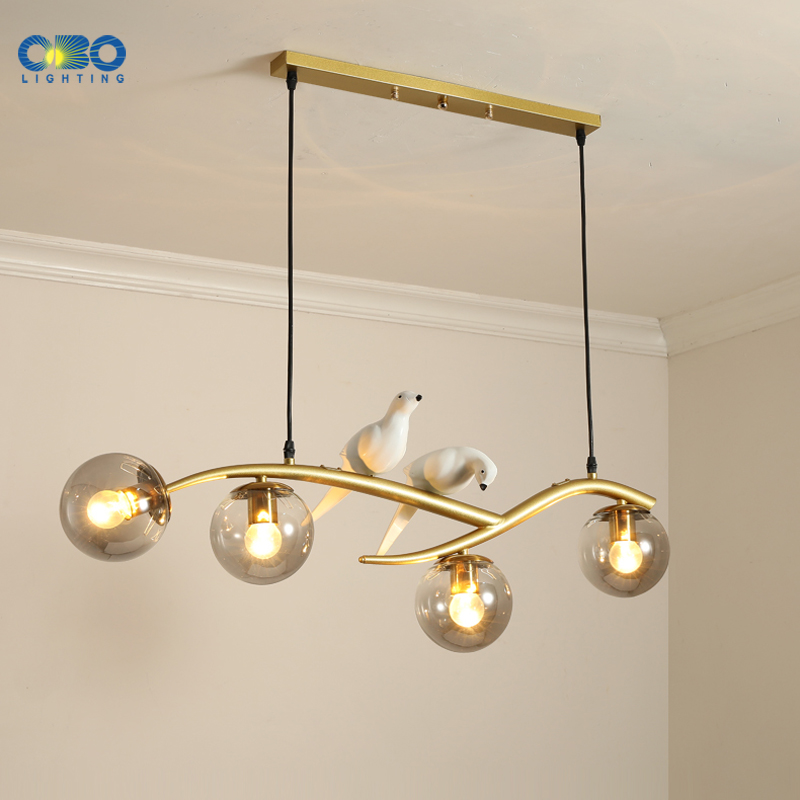 Vintage pendant lamp featuring a glass shade with black/gold iron frame, ideal for coffee shops, includes E27 LED bulb and cord, modern European design