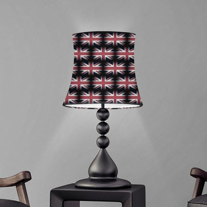 Vintage US/UK flag patterned cylindrical fabric lampshade for stylish home decor