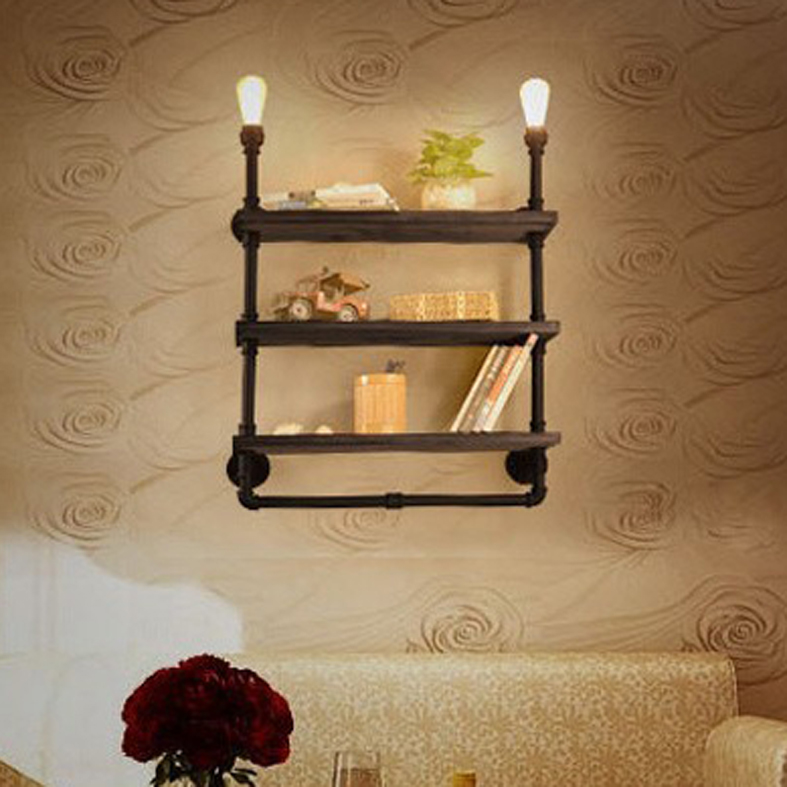 Vintage wall lamps with a retro water pipe design, perfect for cafes, pubs, bars, restaurants, and bookshelf lighting