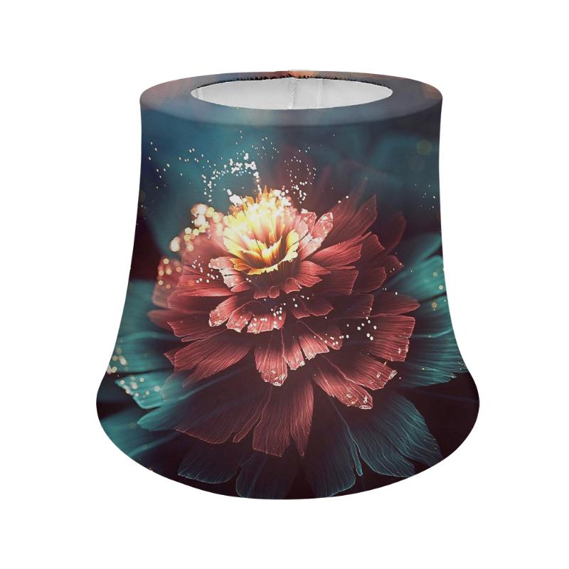 Vintage-inspired 3D floral print fabric lamp shades for modern table and floor lights, perfect for bedroom or living room decor