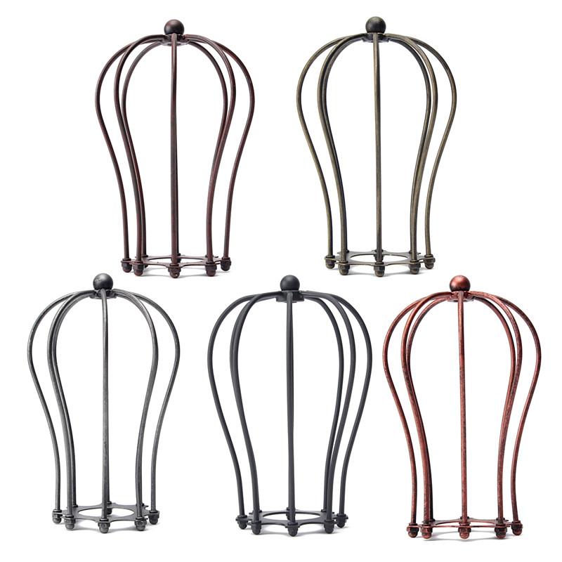 Vintage-style pendant lamp covers with industrial wire cage design for ceiling chandeliers