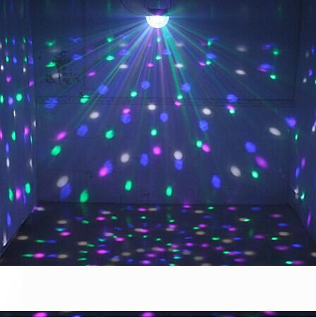 Voice-controlled LED crystal ball with 6-color laser effects for DJ parties and bars