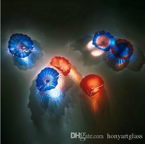 Wall Lamp Art Decor Plates Custom Colored Handmade Blown Glass Lamps for Living Room Deco