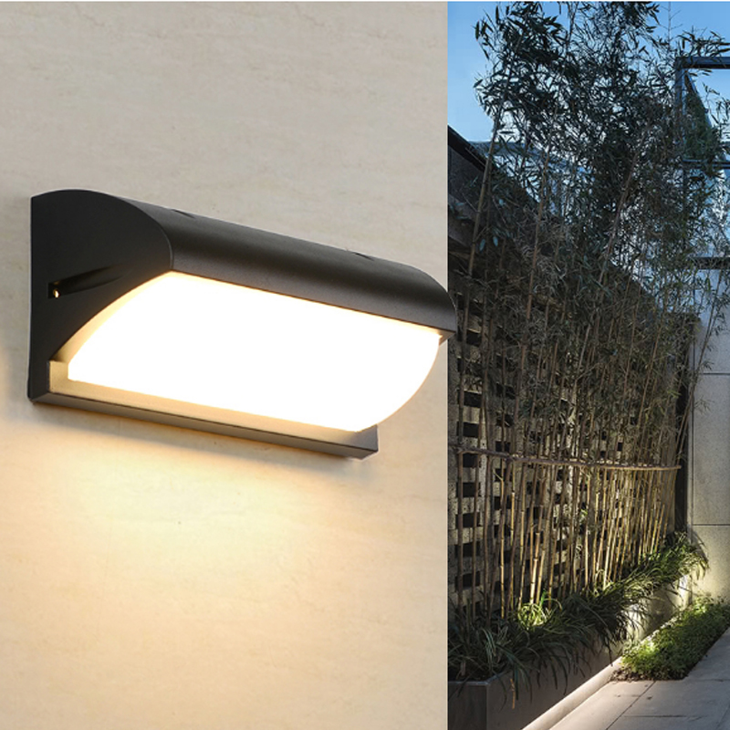 Wall-mounted outdoor lamp with waterproof design for modern terraces, balconies, gardens, and porches, compatible with 110V-240V for indoor and exterior lighting