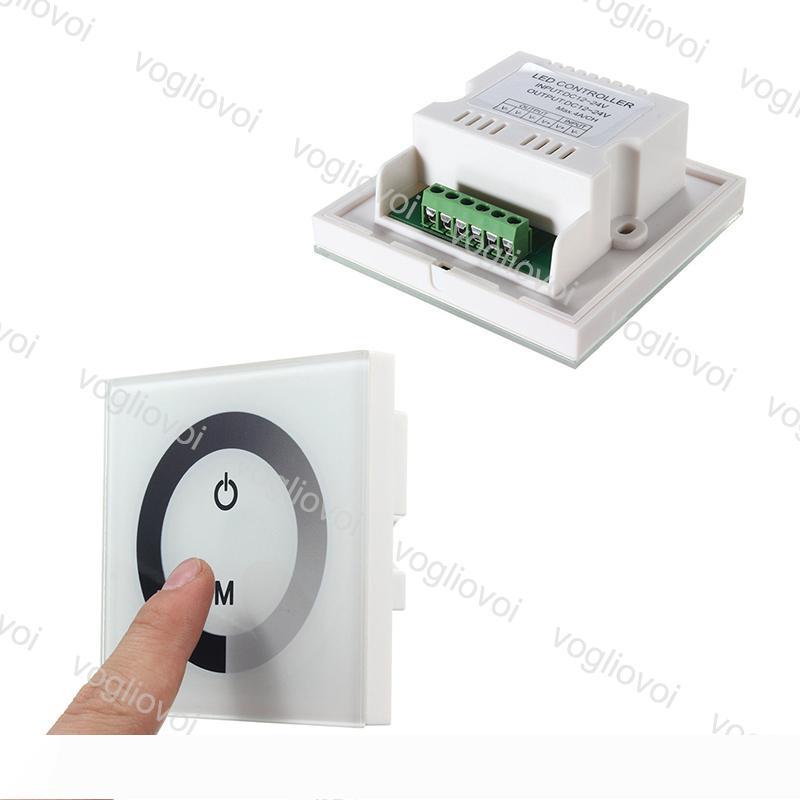 Wall-mounted touch panel LED dimmer controller for single-color strip lights