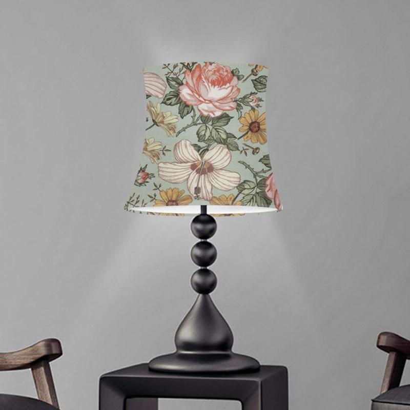 Washable floral lampshade cover in colorful Nordic modern style for cylindrical table lamps
