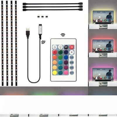 Waterproof 5V LED TV strip light available in 0.5m, 1m, 2m, and 3m lengths with 30 LEDs, flexible 5050 RGB backlight and USB cable mini controller