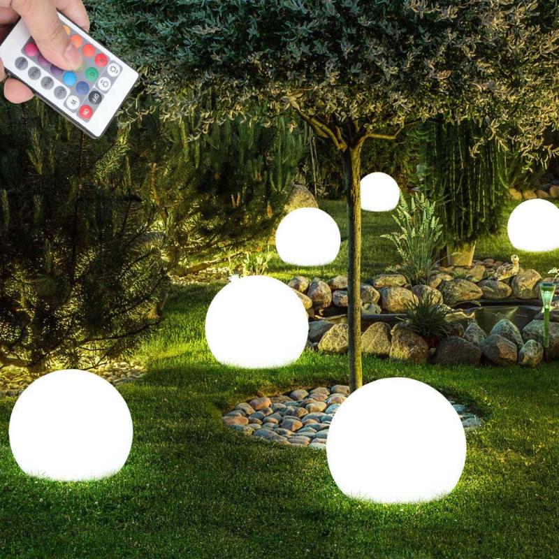 Waterproof RGB LED garden ball lights for outdoor lawn, park, and industrial standing applications