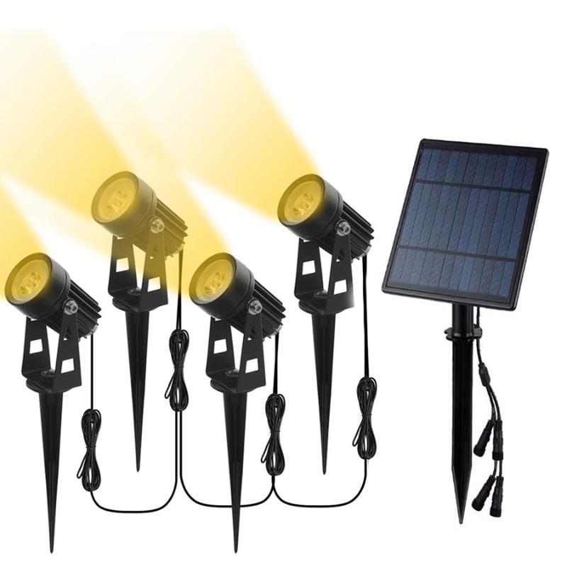 Waterproof solar-powered outdoor landscape lights for garden pathways and yard walls with IP65 rating