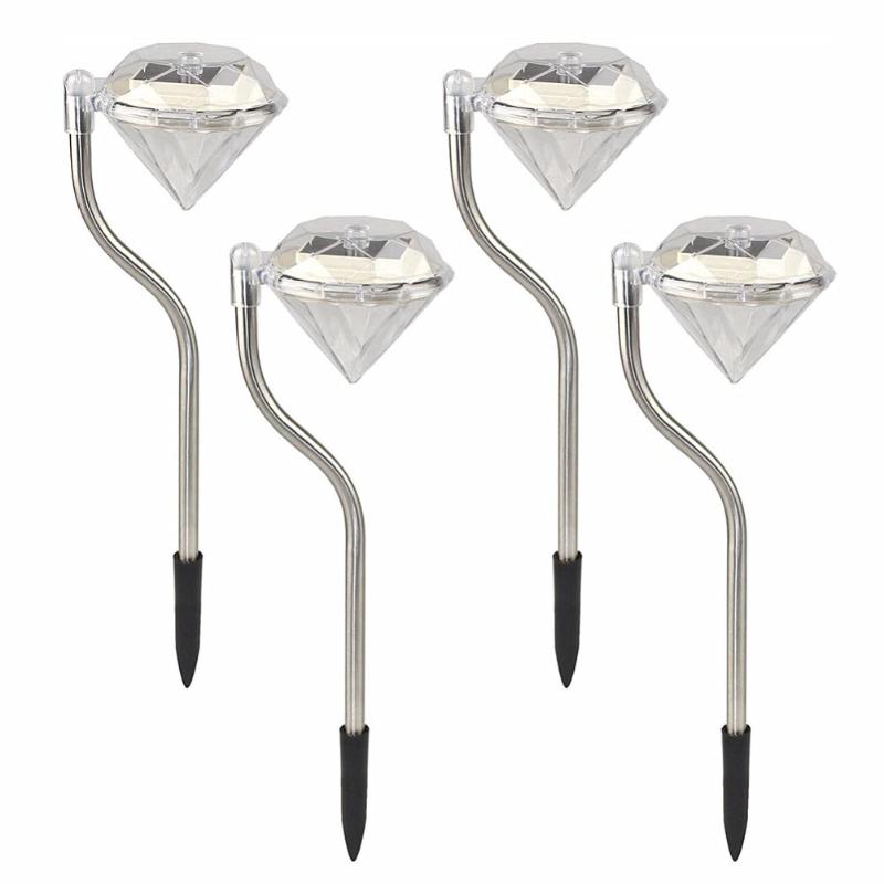 Waterproof stainless steel solar lawn lamps for outdoor garden and pathway lighting