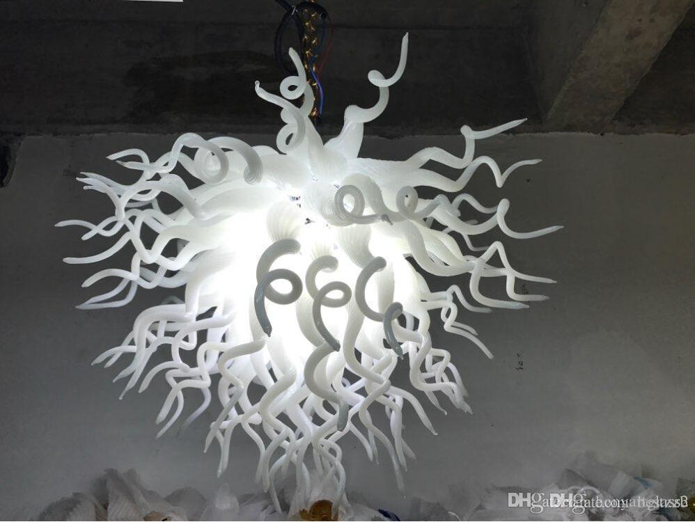 White Elegant LED Glass Art Chandelier Lighting for Home, Office, and Kitchen with Free Shipping (110-240V)