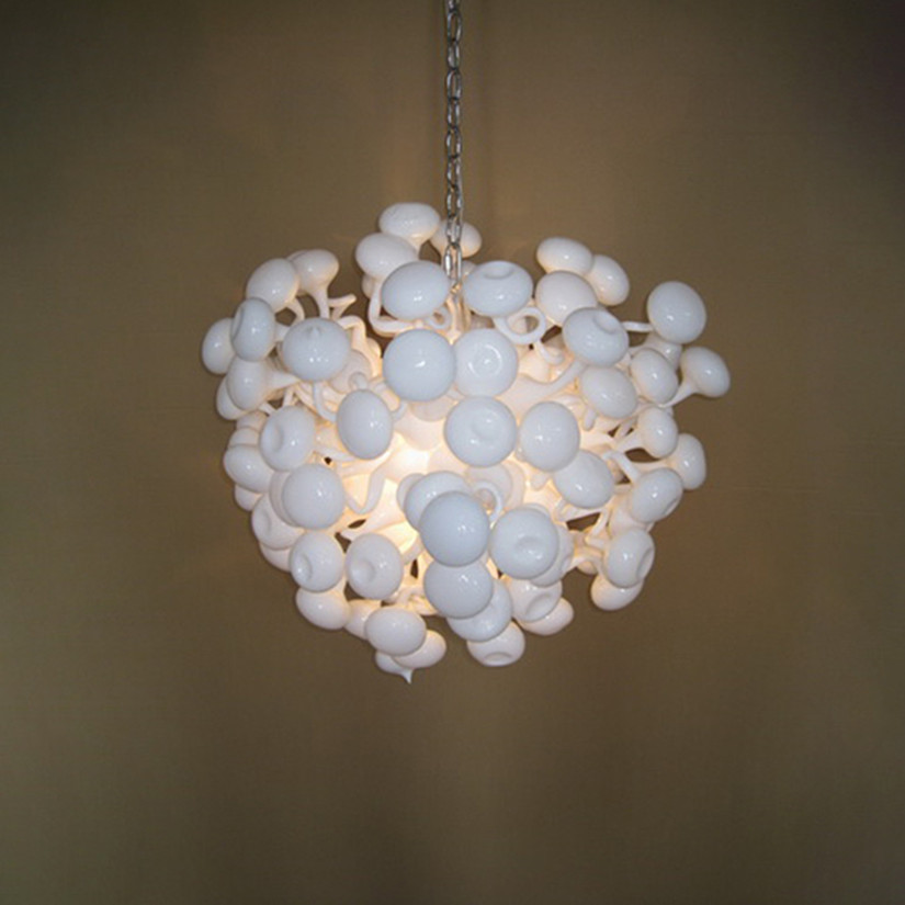 White LED bedside lamps measuring 32x32 inches, featuring frosted Murano glass chandelier lighting ideal for duplex homes, stores, and kitchens