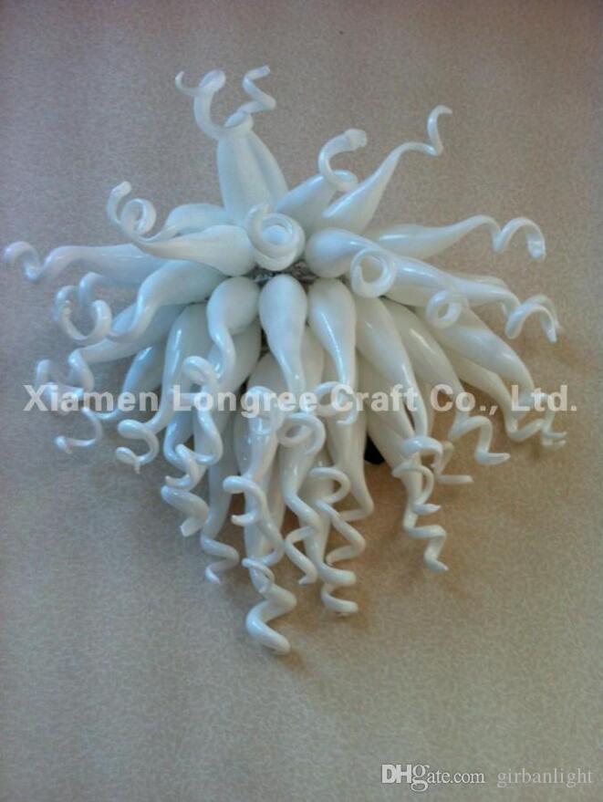 White Murano Glass Wall Lamps Custom Made Mouth Blown Glass Wall Art Lamps Indoor Decor Modern Art Glass Wall Lighting