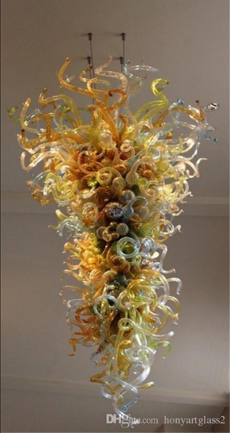 Wholesale blown glass chandeliers from China, featuring elegant Murano-style designs for living room decor with crystal pendant lighting