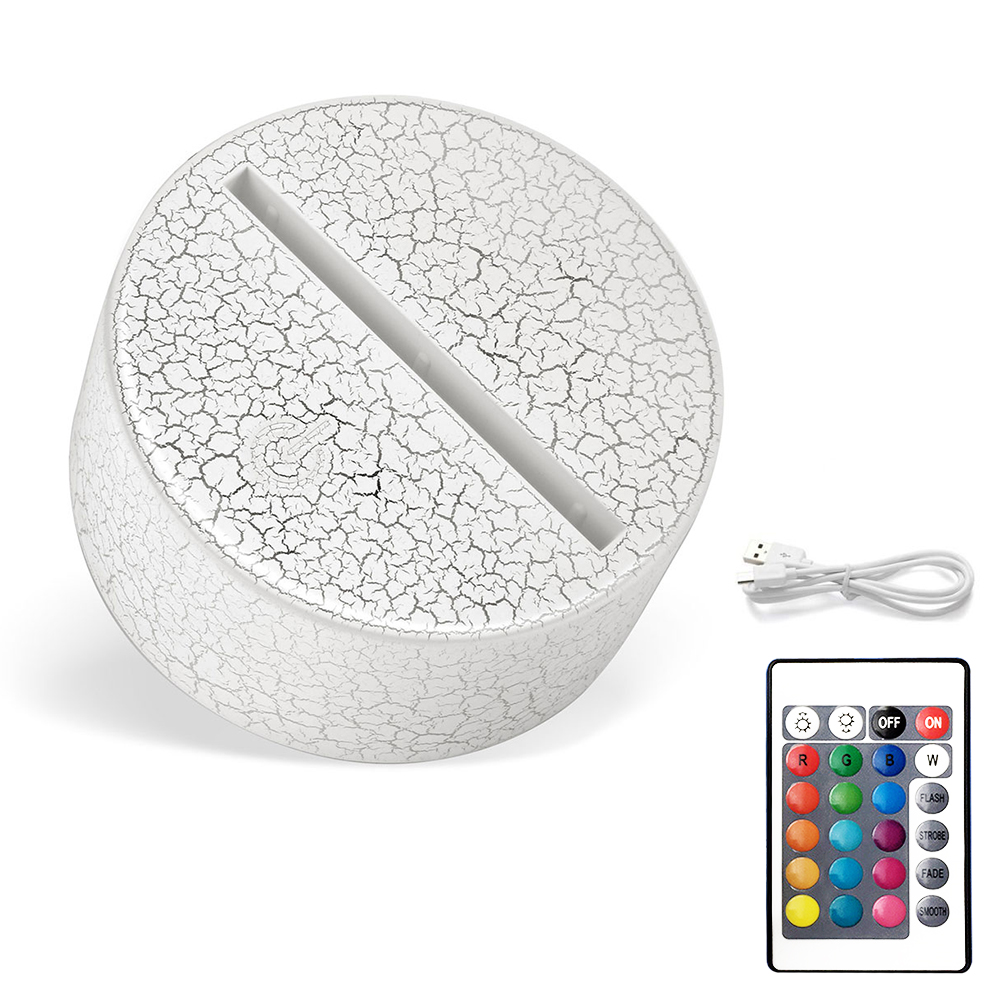 Wholesale White Crack Night Light Base 16 Colors Changeable with Remote Control Acrylic Lamp Holder