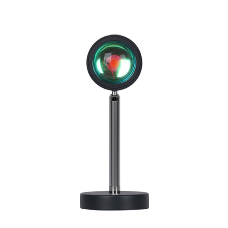 Wireless rechargeable 5W sunset projector lamp with adjustable shade for home or restaurant ambiance