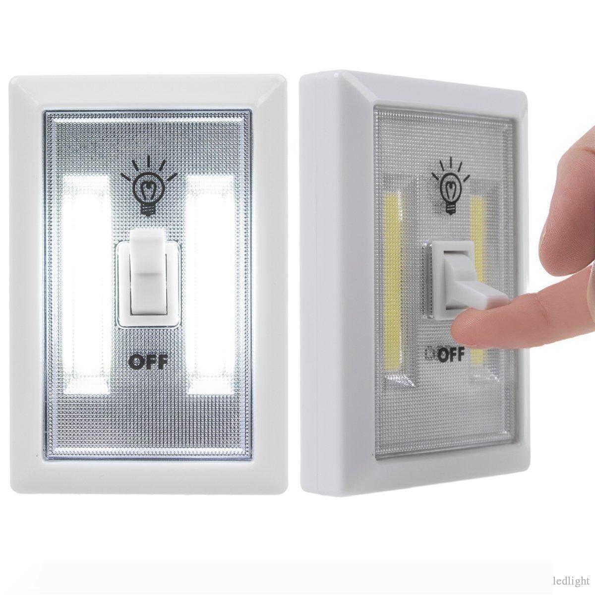 Wireless white COB LED night light for under cabinet, closet, kitchen, or RV use