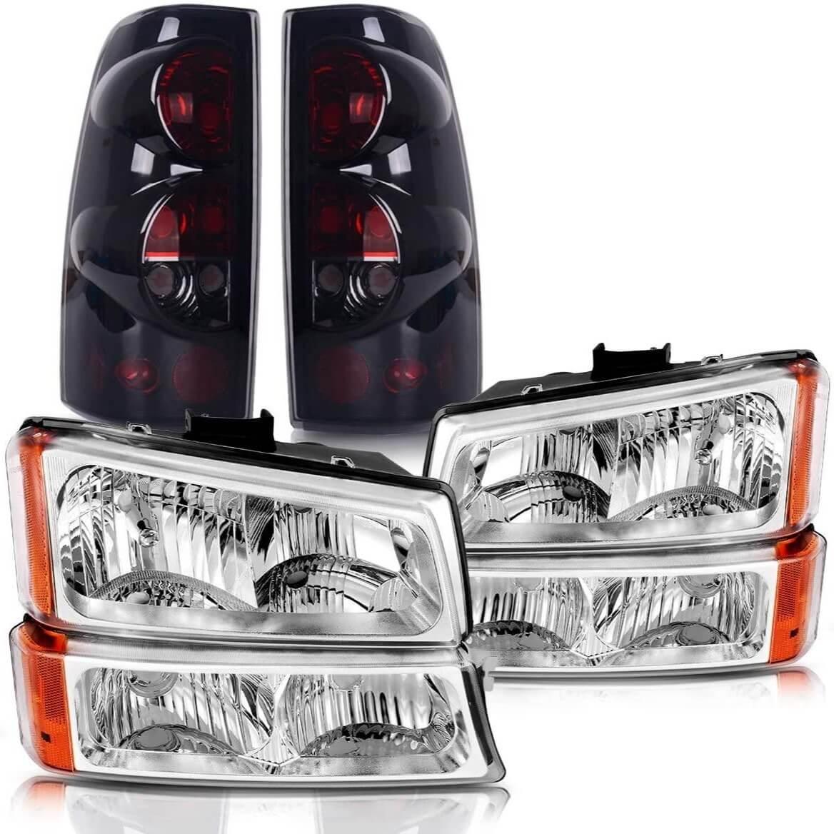 YITAMOTOR 2003-2006 Chevy Silverado/2007 Chevrolet Silverado Classic Headlight and Tail Light Combo Set