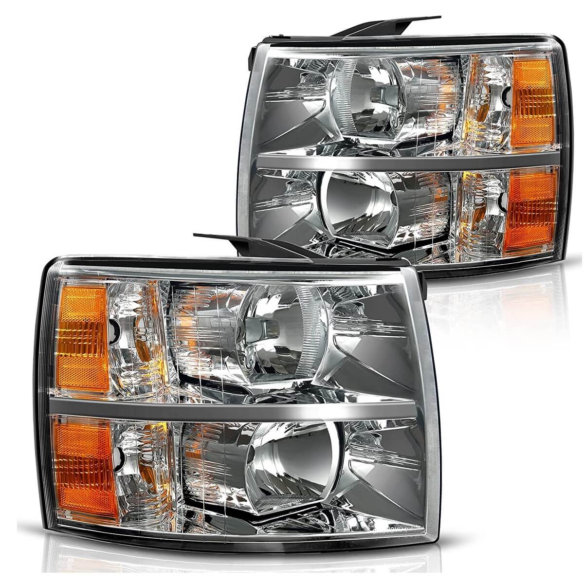 YITAMOTOR 2007-2013 Chevy Silverado 1500 smoked headlight assembly with lens