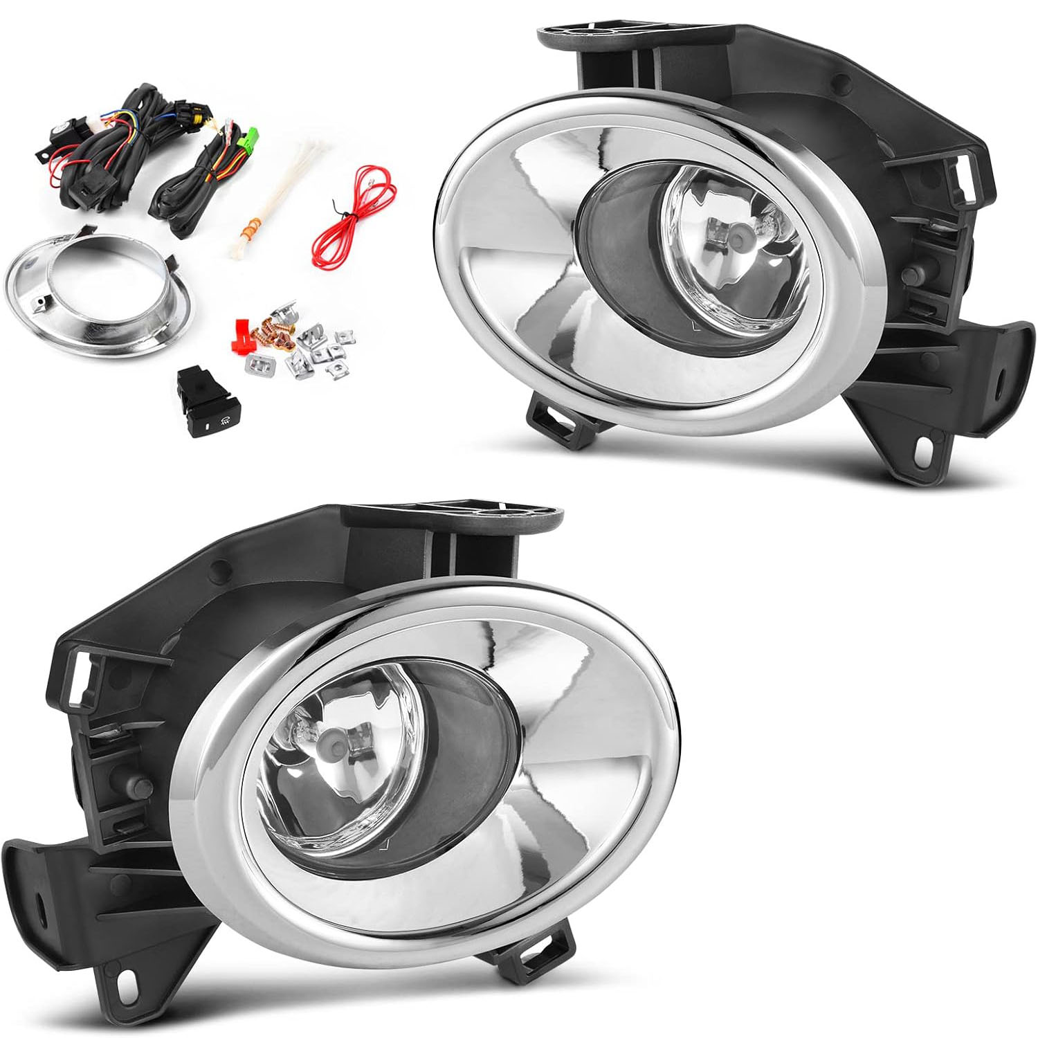 YITAMOTOR Fog Lights designed for 2013-2016 Pathfinder models, complete with clear lenses, bulbs, and wiring harness for easy replacement