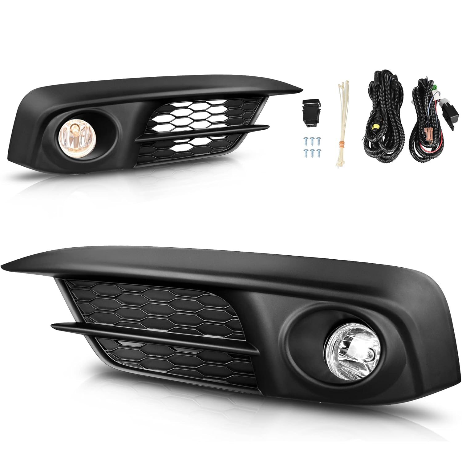 YITAMOTOR fog lights designed for 2016-2018 Civic models, complete with bulbs and wiring harness in a 2-pack set