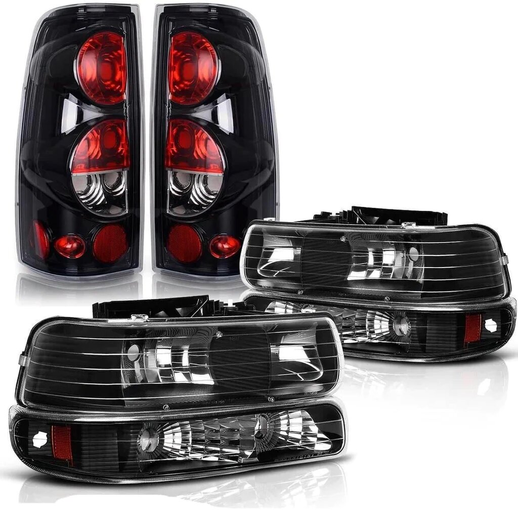 YITAMOTOR庐 Headlight and Taillight Kit for 1999-2002 Silverado Bumper Lamps