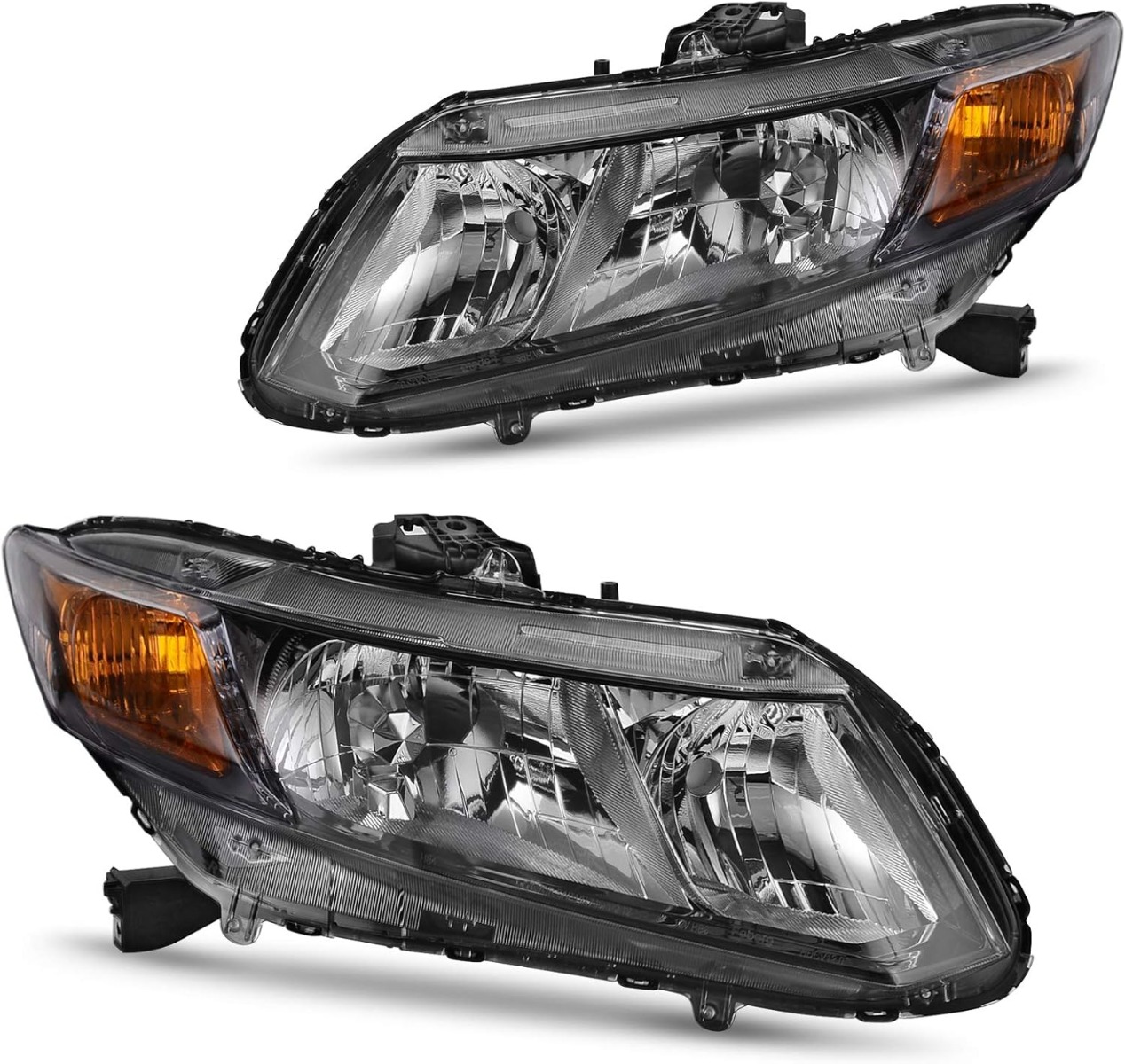 YITAMOTOR headlight assembly fits 2012-2015 Civic Sedan and 2012-2013 Civic Coupe models with black housing