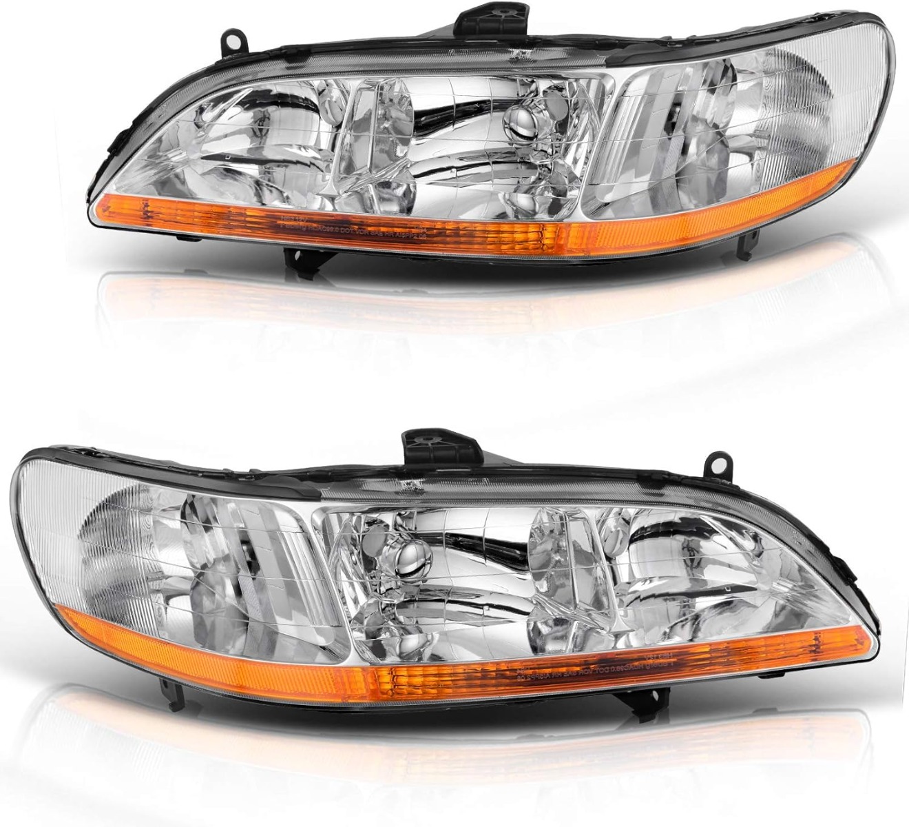 YITAMOTOR Headlight Assembly for 1998-2002 Honda Accord with Chrome Housing