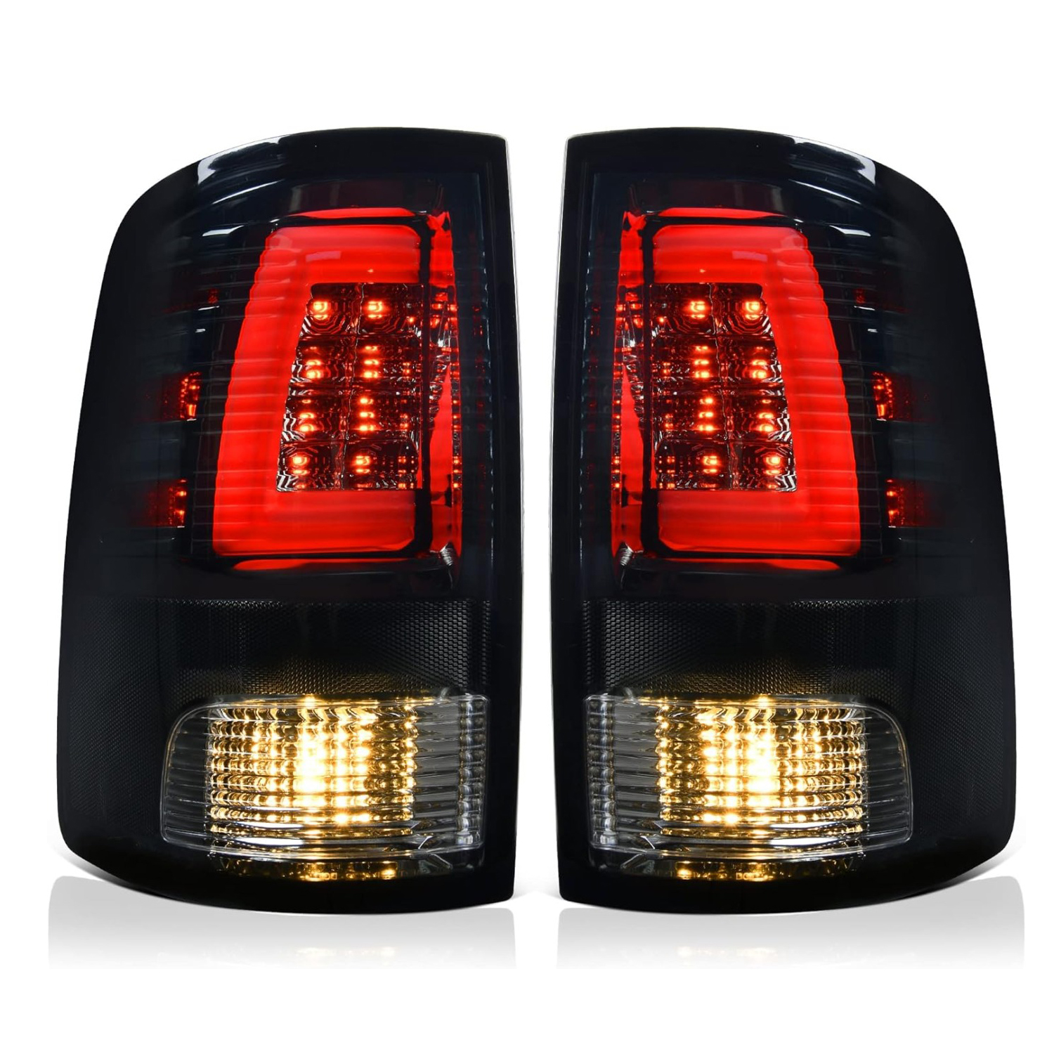 YITAMOTOR LED Tail Lights compatible with 2009-2022 Ram 1500, 2010-2018 Dodge Ram 1500/2500/3500, and 2019-2022 Ram 1500 Classic models - complete set for both sides