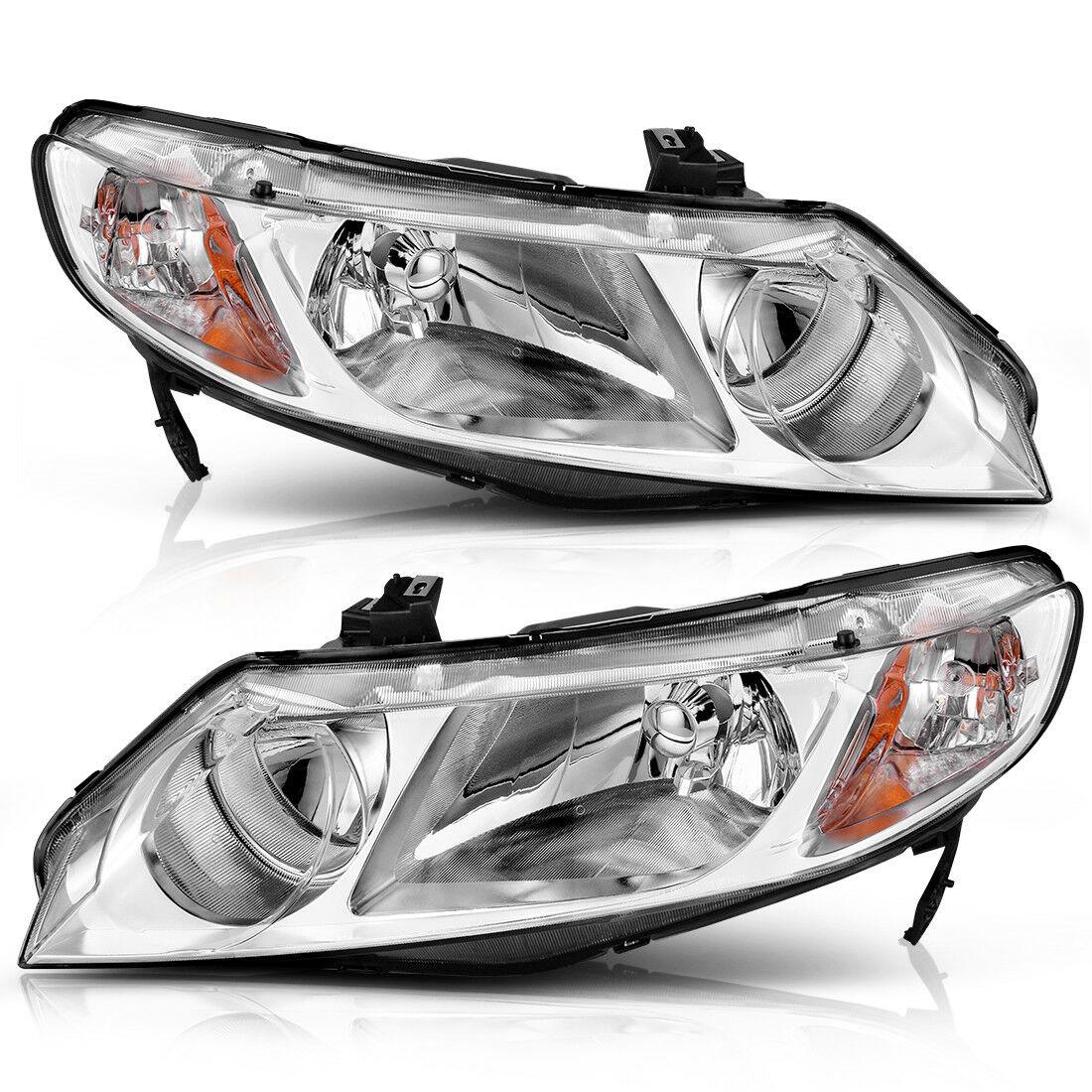 YITAMOTOR offers 2006-2011 Honda Civic Sedan 4-door headlight assemblies with chrome housing and amber reflectors