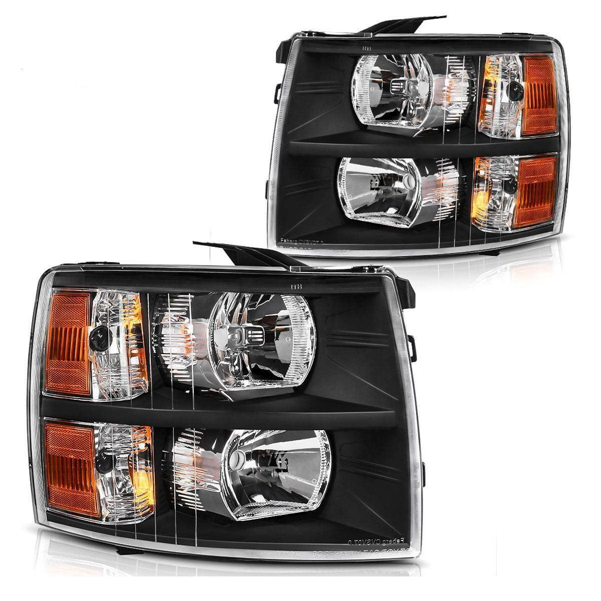 YITAMOTOR offers black housing headlight assemblies for 07-13 Chevy Silverado 1500 and 07-14 Silverado 2500HD/3500HD models