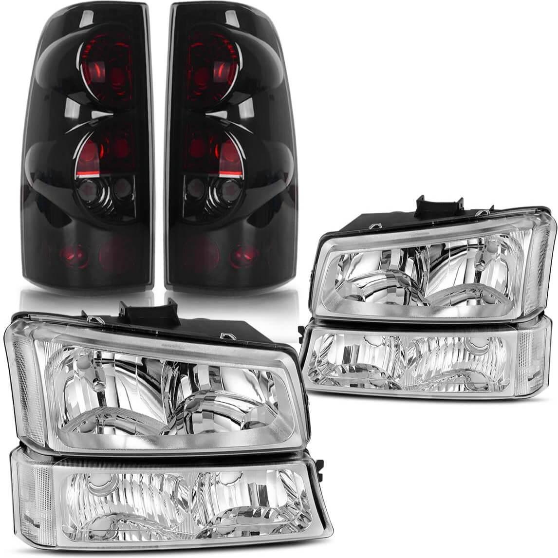 YITAMOTOR offers chrome headlights and smoked tail lights for 2003-2006 Chevy Silverado 1500, 2500, and 3500 models