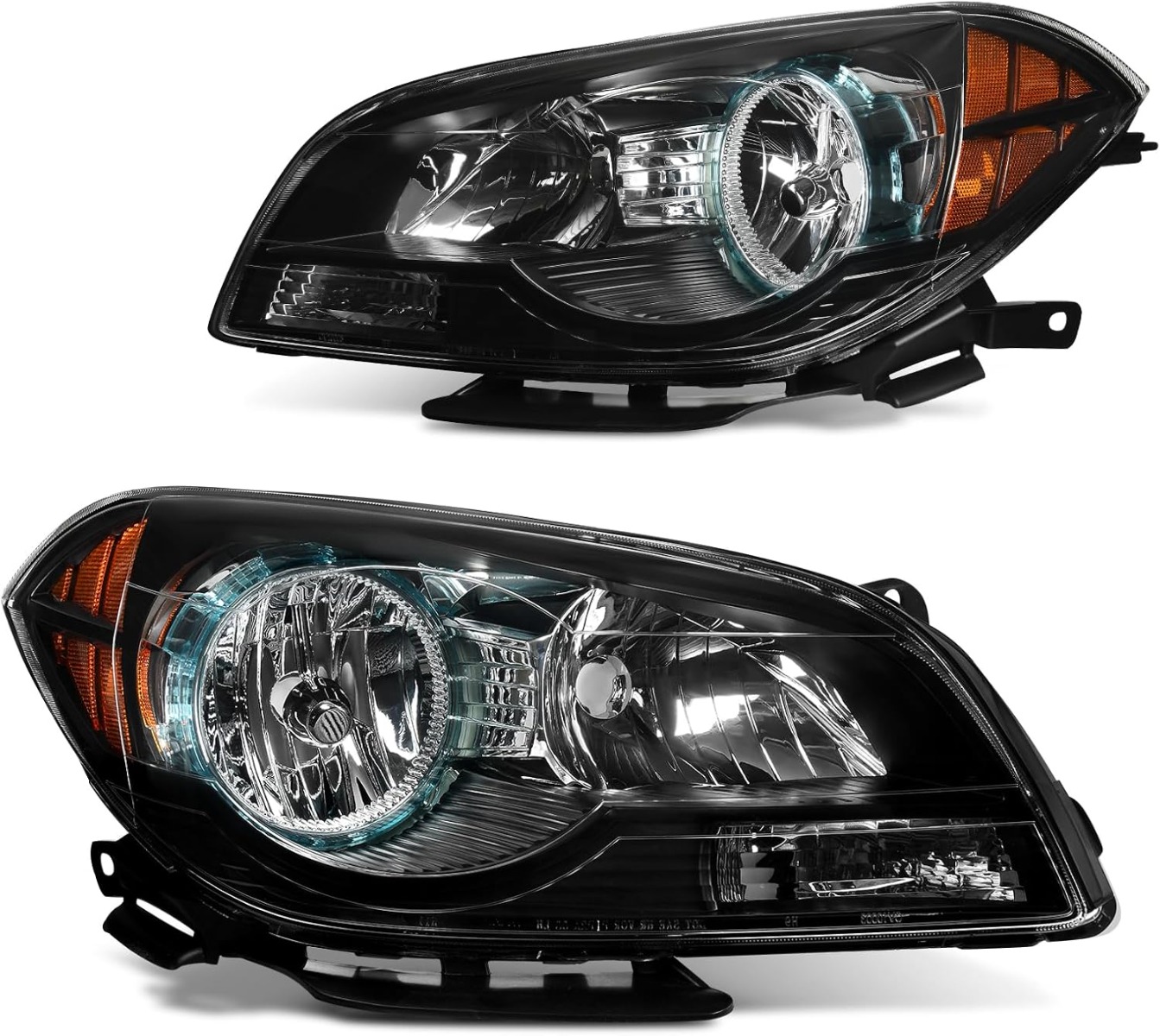 YITAMOTOR replacement headlight assembly set for 2009-2012 Chevrolet Malibu, black housing, includes both left and right headlamps