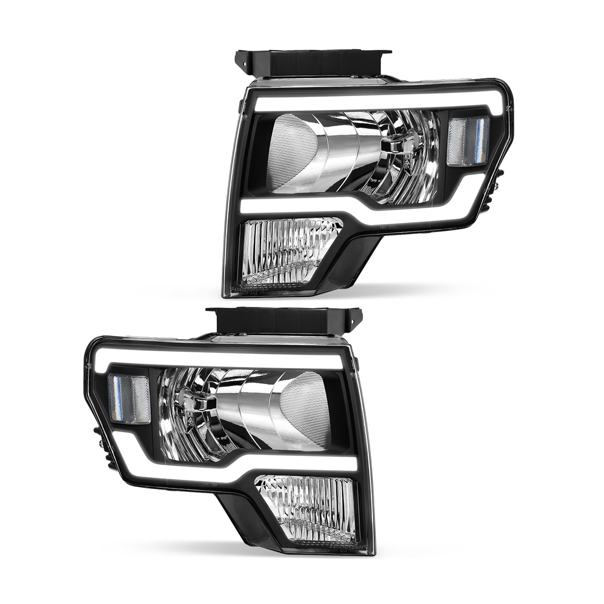 YITAMOTOR Switchback LED DRL Tube for 2009-2014 Ford F150 Headlights with Smoke Lens Pair